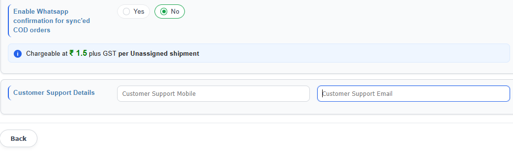iCarry® WhatsApp COD confirmation message sent to customers for order verification