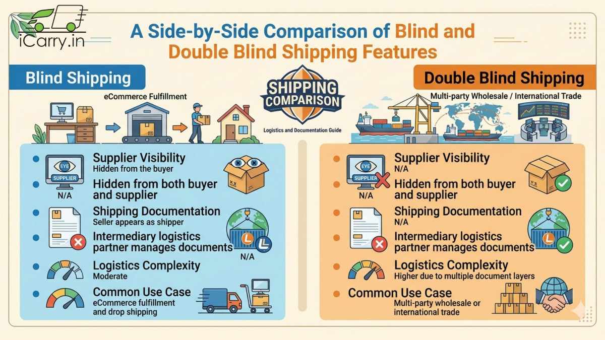 Blind shipping vs double blind shipping - differences in supplier and customer visibility