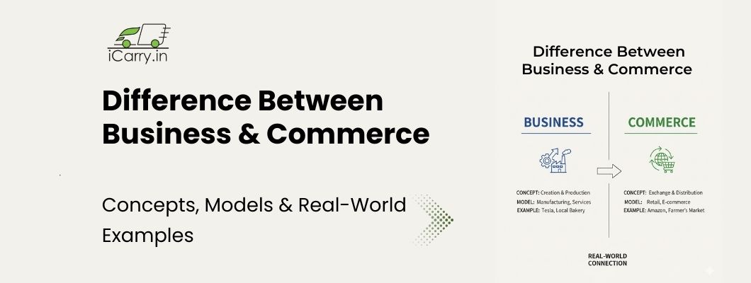 Difference between business and commerce - concepts, models and real-world examples