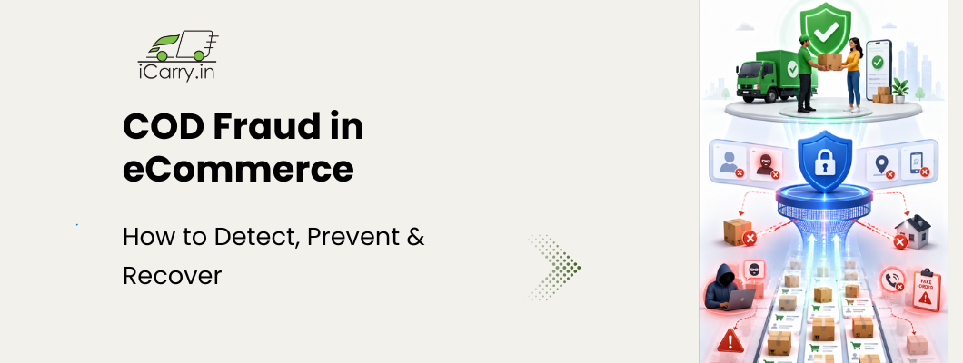 cod fraud in ecommerce india infographic showing fake orders fraud detection prevention methods and rto loss recovery strategies for online sellers