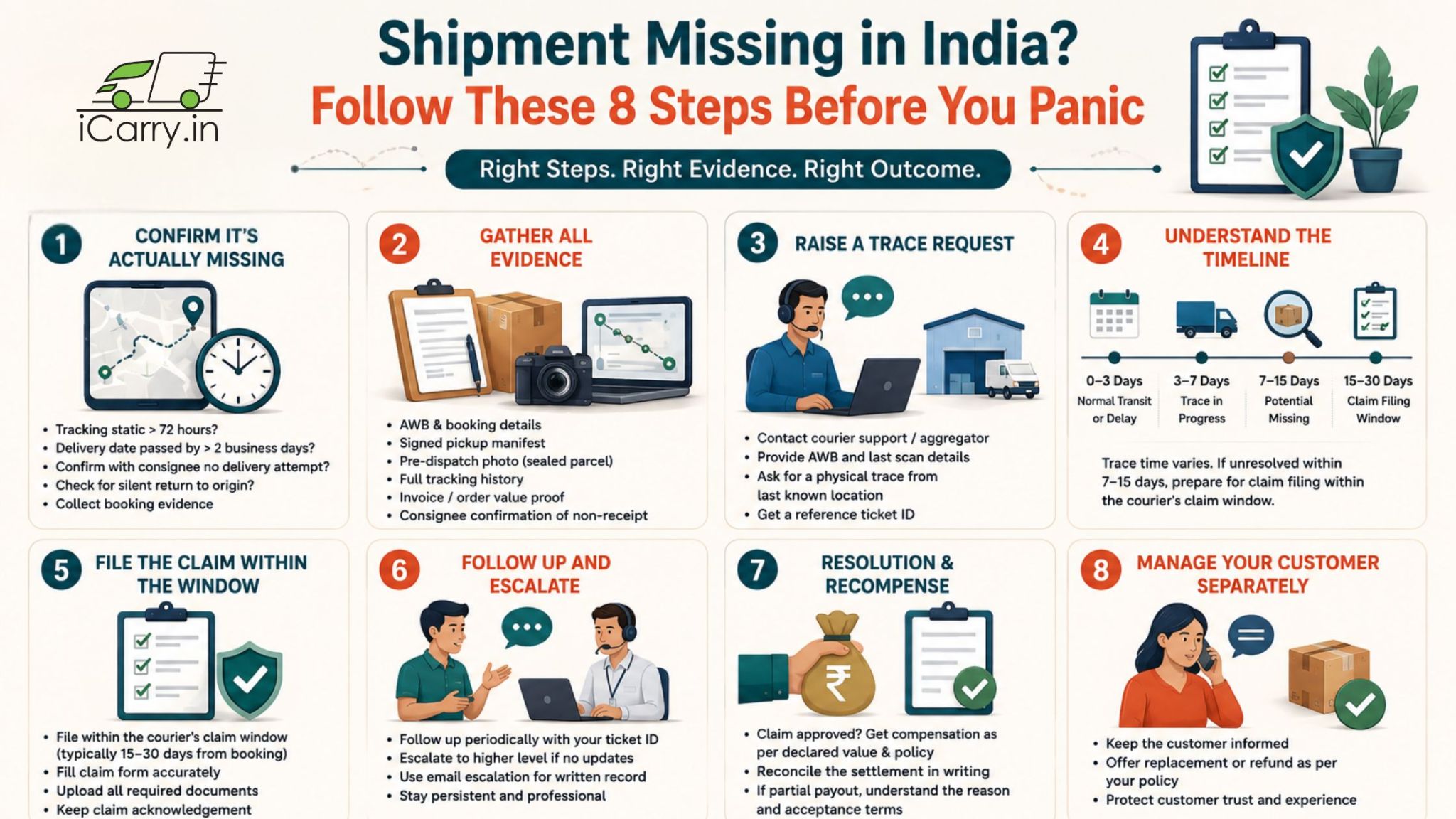 iCarry shipment missing in India, courier tracking, lost parcel, delivery claim, courier support, shipment recovery