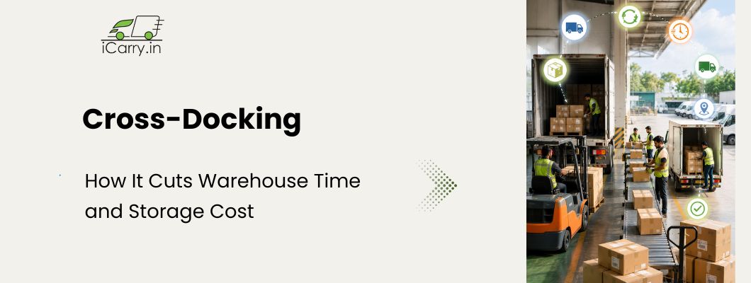 iCarry cross docking process, cross docking logistics, warehouse optimization, storage cost reduction, freight consolidation, supply chain management India