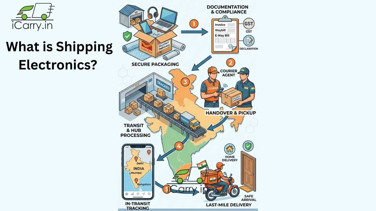 Electronics shipping overview showing the three key steps - protect, comply and deliver safely for Indian eCommerce sellers