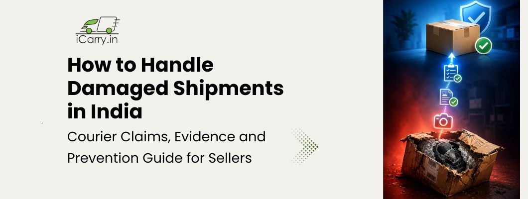 how to handle damaged shipments in india step by step guide showing damaged package documentation claim process and resolution workflow for ecommerce sellers