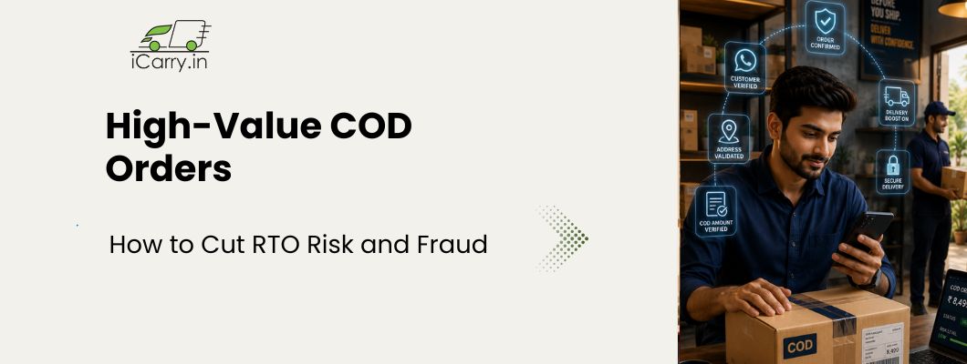 iCarry high-value COD orders, cash on delivery, RTO reduction, COD fraud prevention, ecommerce shipping, courier delivery India