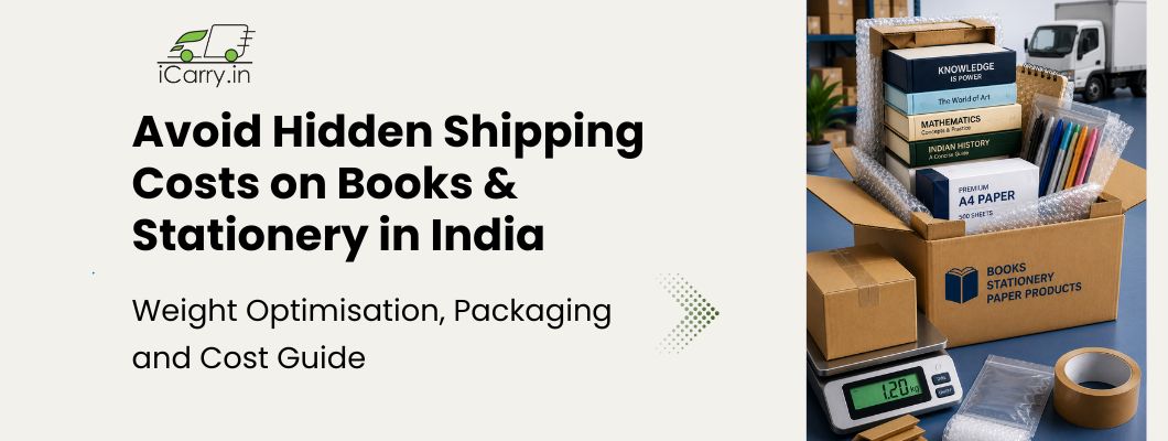 how to ship books stationery and paper products in india guide showing book packaging weight optimization volumetric weight and shipping cost reduction for ecommerce sellers