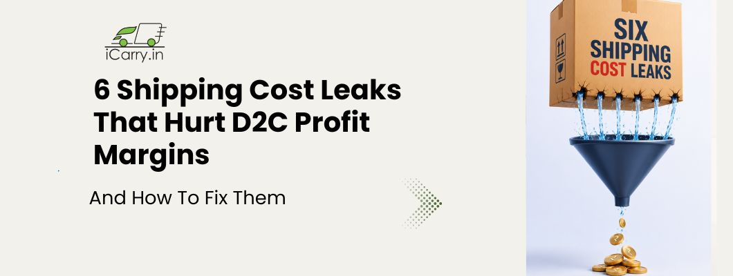 how to improve shipping profit margins for d2c brands in india with packaging box cost breakdown and upward growth arrow representing increased profitability