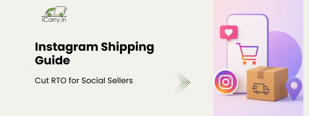 instagram ecommerce shipping india guide infographic showing social commerce logistics cod handling delivery setup and shipping strategies for instagram sellers 2026