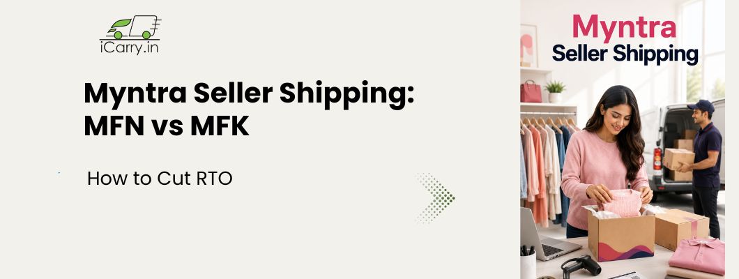 courier service for myntra sellers illustration covering myntra shipping setup ecommerce fulfillment returns management courier partner integration and order delivery for fashion sellers in india