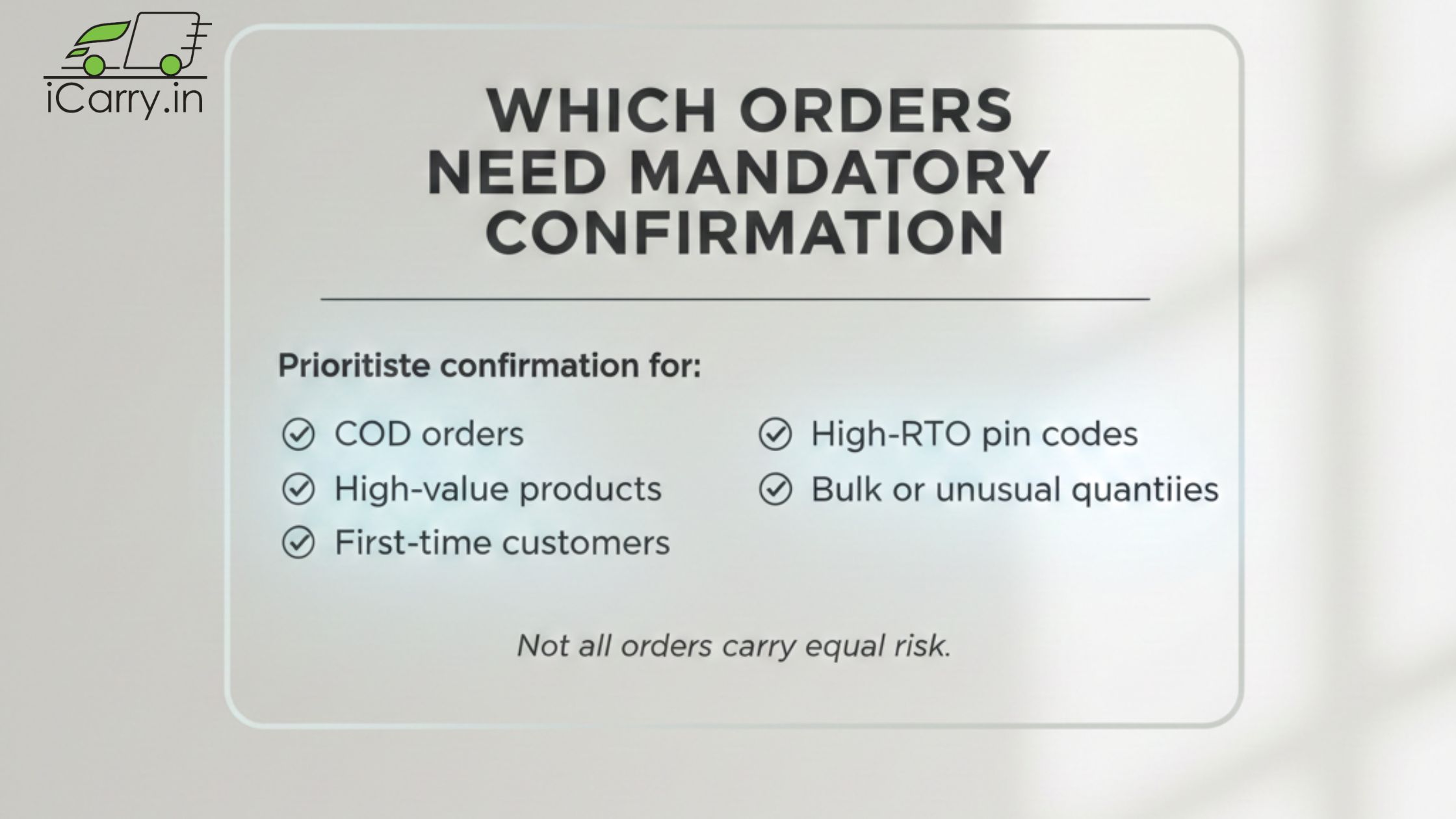 Order confirmation best practices - WhatsApp automation, time limits, risk scoring and status tracking