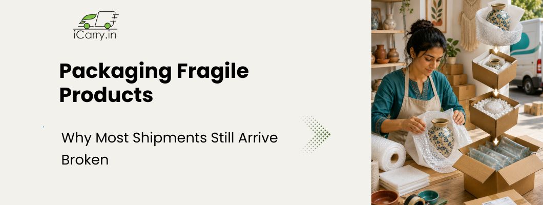 iCarry.in packaging fragile products, safe packaging methods, protective materials, breakage prevention, ecommerce shipping, and damage-free delivery of fragile shipments