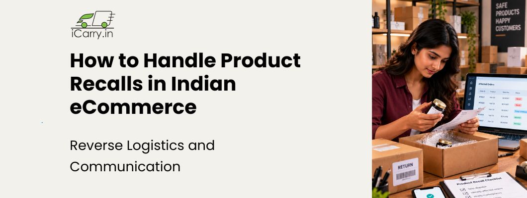 iCarry.in guide to handling product recalls in Indian eCommerce, covering reverse logistics, affected order tracking, product safety checks, customer communication, return pickups, refunds, and replacement management.