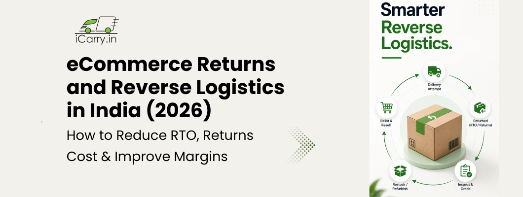 Reverse logistics in ecommerce India showing returns management process, RTO reduction strategies, and cost control for online sellers