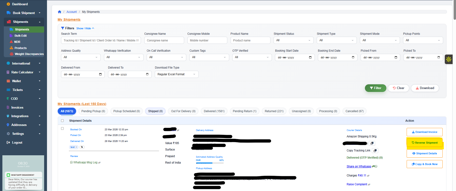 Return logistics step-by-step process showing product collection, quality inspection, and grading workflow for eCommerce sellers in India
