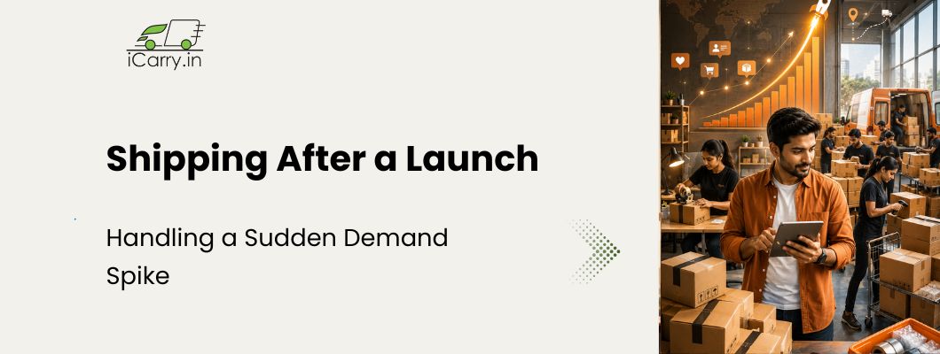 iCarry shipping after product launch, sudden demand spike, ecommerce shipping, order fulfillment, courier delivery, peak demand India