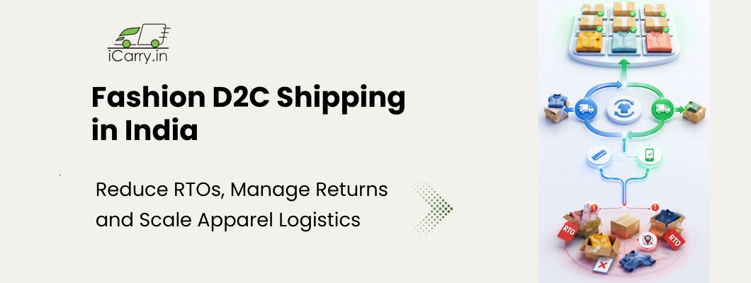 Fashion and apparel D2C shipping in India showing size returns exchange logistics RTO management and multi step order flow for ecommerce brands
