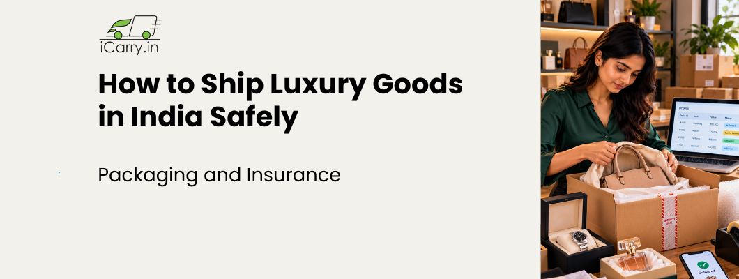 iCarry.in guide on how to ship luxury goods safely in India, covering secure packaging, protective materials, insurance, and safe courier delivery for handbags, watches, jewellery, and other high-value products.