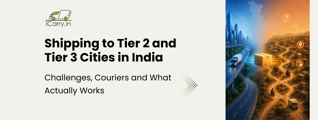 shipping to tier 2 and tier 3 cities in india showing urban to rural delivery route with logistics challenges couriers and last mile connectivity visualization