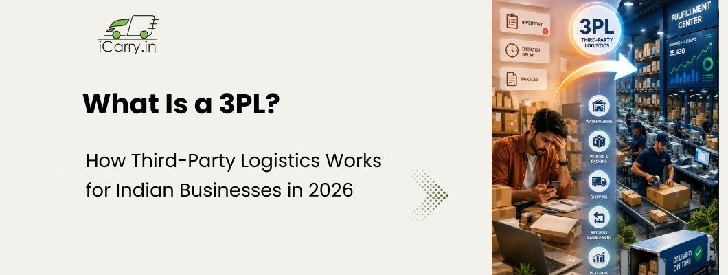what is 3pl third party logistics illustration explaining warehousing fulfillment inventory management order processing and shipping services for indian ecommerce businesses