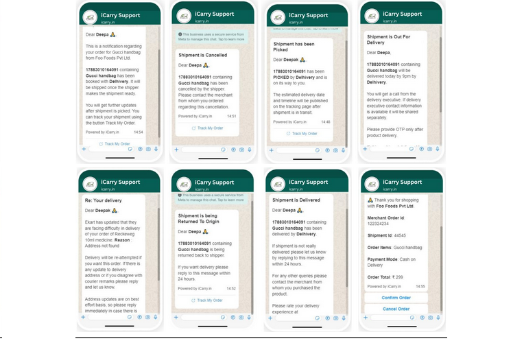 iCarry® WhatsApp Engagement - Message Samples